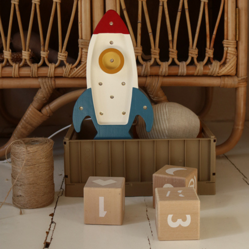 Little Lights Space Rocket Mini Night Light - Galactic White