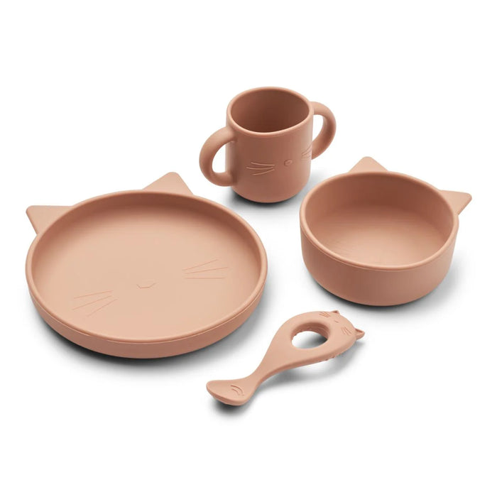 Liewood - Vivi Silicone Set - Cat dark rose