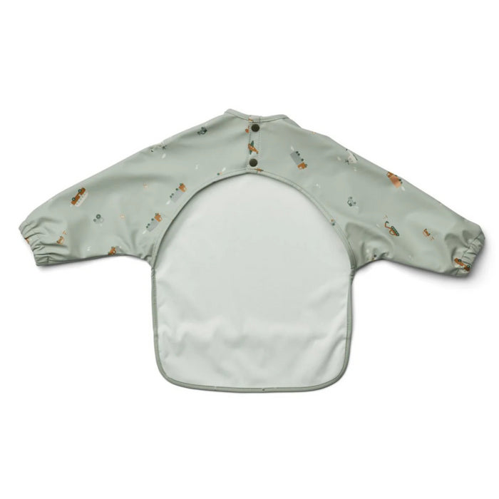Liewood - Merle Printed Cape Bib - Vehicles/dove blue mix