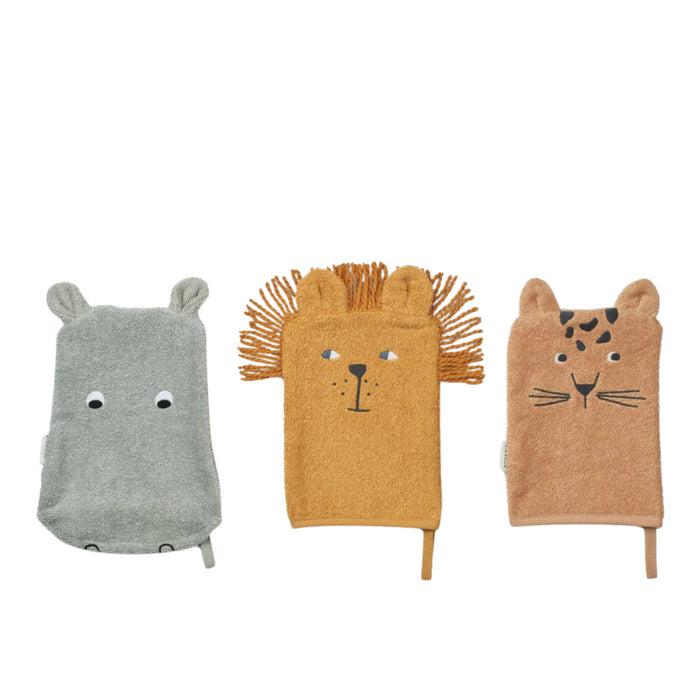 Liewood - Sylvester Washcloth 3-pack - Safari mix