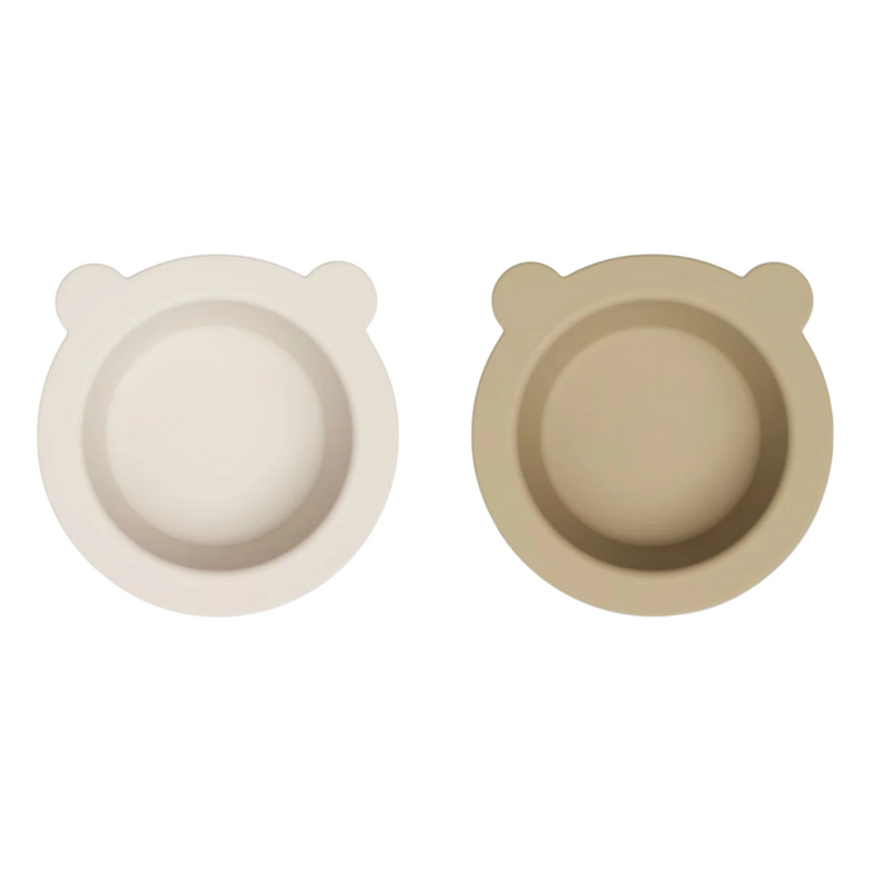 Liewood - Peony Suction Bowl 2-Pack - Sandy / Oat