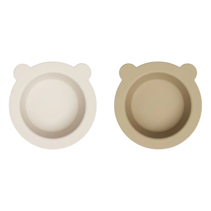Liewood - Peony Suction Bowl 2-Pack - Sandy / Oat
