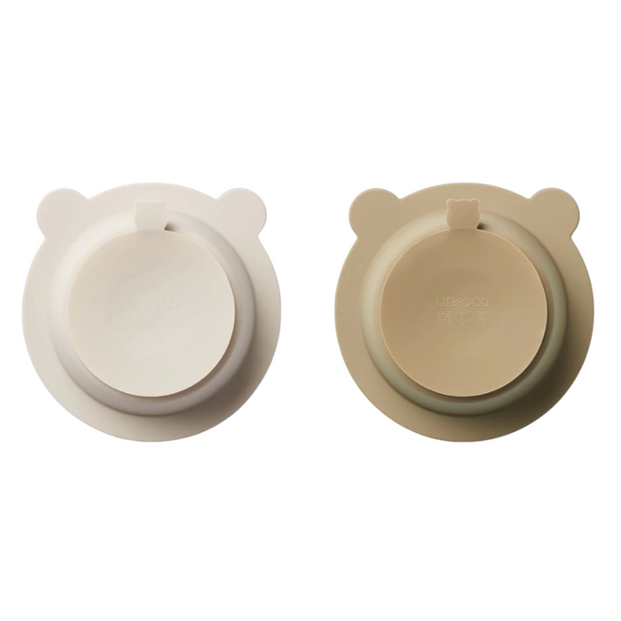 Liewood - Peony Suction Bowl 2-Pack - Sandy / Oat