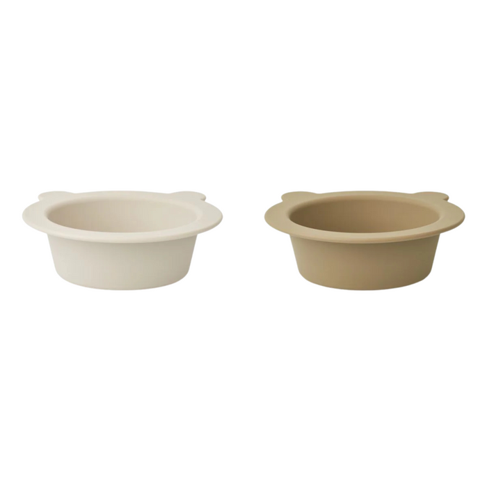 Liewood - Peony Suction Bowl 2-Pack - Sandy / Oat