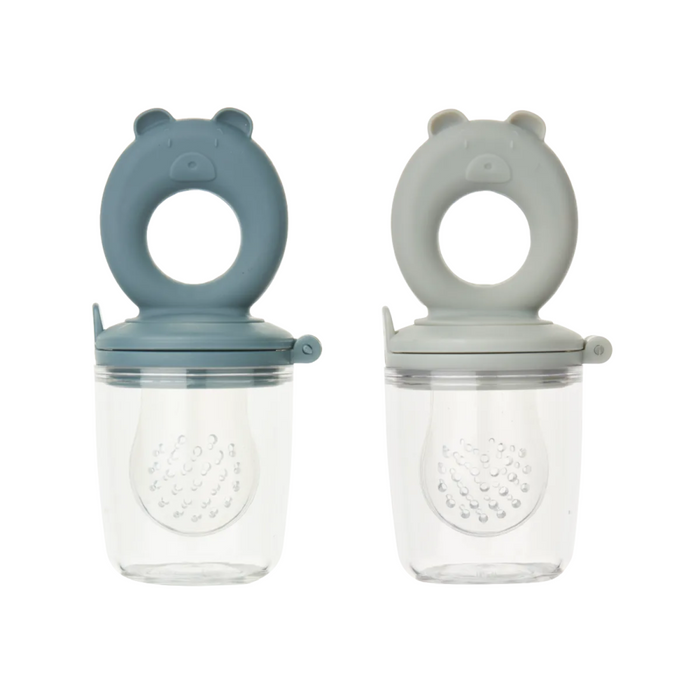 Liewood - Miranda bear shaped food feeder 2-Pack - Whale blue/Dove blue
