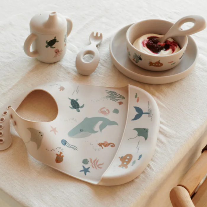 Liewood - Ryle Printed Tableware Set - Sea creature / Sandy
