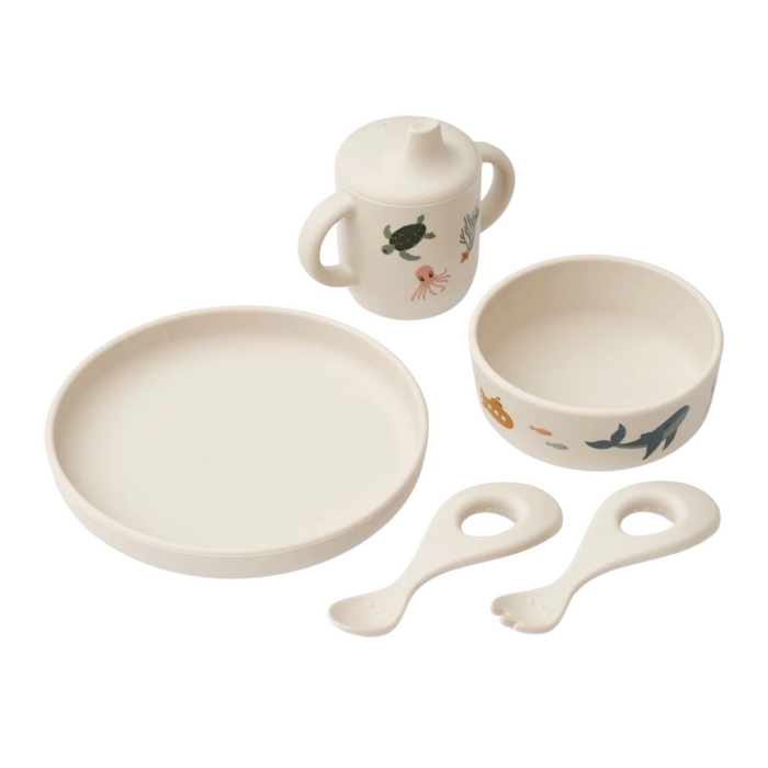 Liewood - Ryle Printed Tableware Set - Sea creature / Sandy