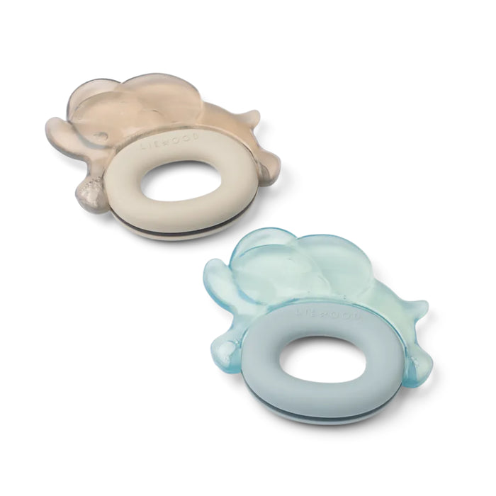 Liewood - Rita elephant cooling teether 2pack - Sandy / Dove blue