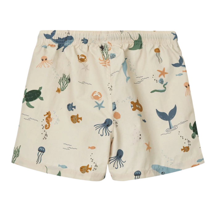 Liewood - Aiden Printed Board Shorts - Sea creature / Sandy