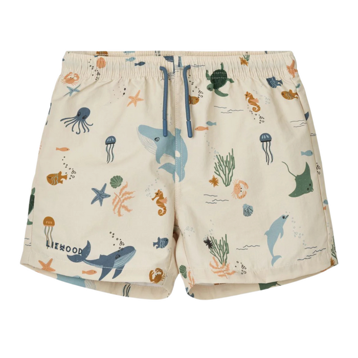 Liewood - Aiden Printed Board Shorts - Sea creature / Sandy