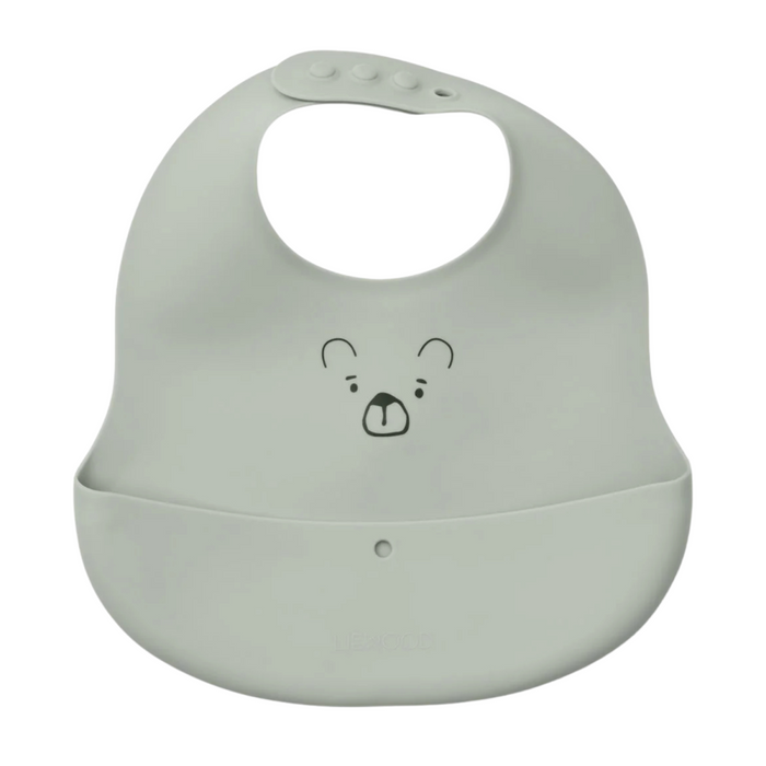Liewood - Ember Printed Bib 2-pack - Mr Bear dove blue / whale blue