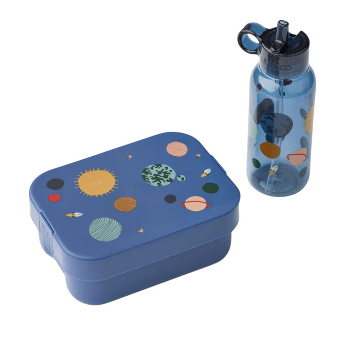Liewood - Chelsey Printed Lunchbox Set - Universe/Classic Navy