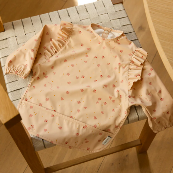 Liewood -Merle Ruffle Cape Bib - Mini Butterfly / Apple blossom