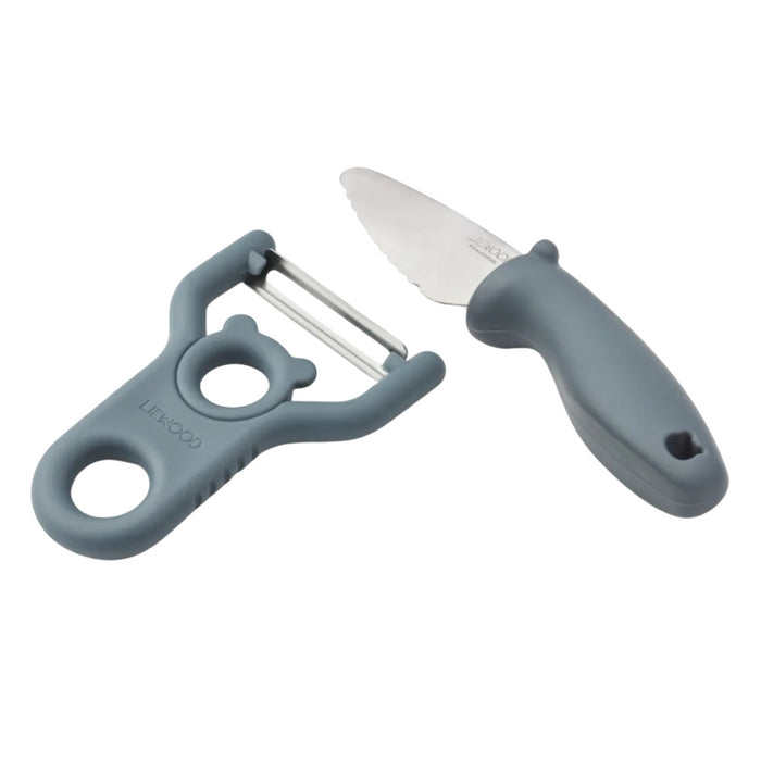 Liewood - Pertense Peeler & Knife Set - Whale blue