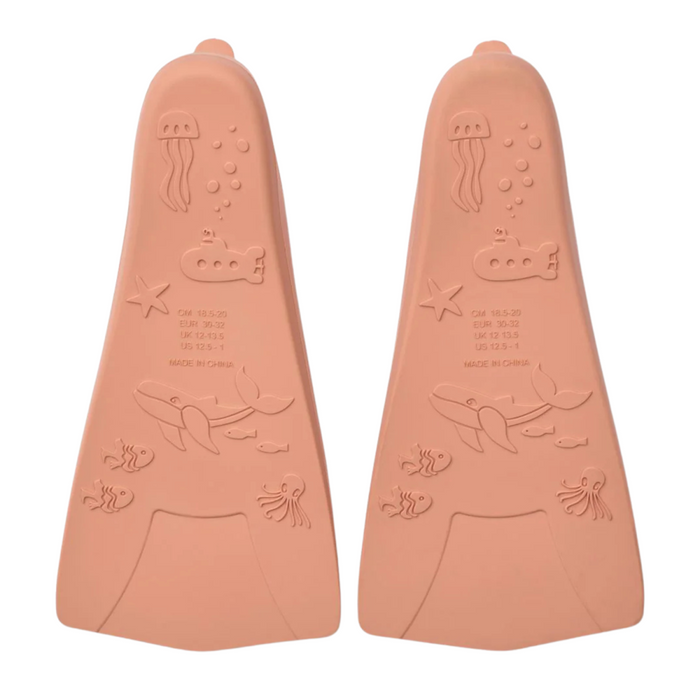 Liewood - Gustav Printed Swim Fins - Peach / Tuscany rose (27-29)