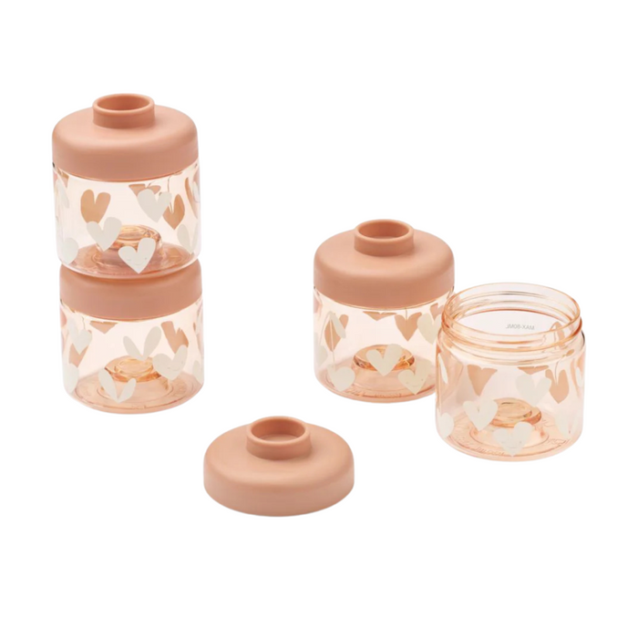 Liewood - Dominique Baby Food Tritan Boxes 100 ML 4-Pack - Sweethearts/Pale tuscany