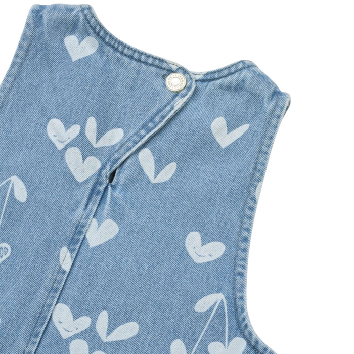 Liewood - Angelica Printed Denim frill Dress - Sweethearts / light blue denim