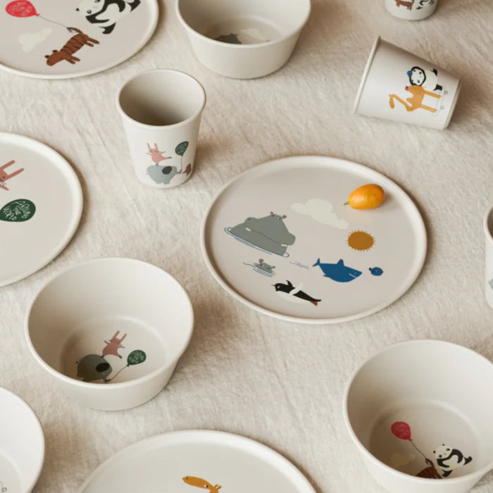 Liewood - Cees Bowl 4-Pack - Around the world / Sandy