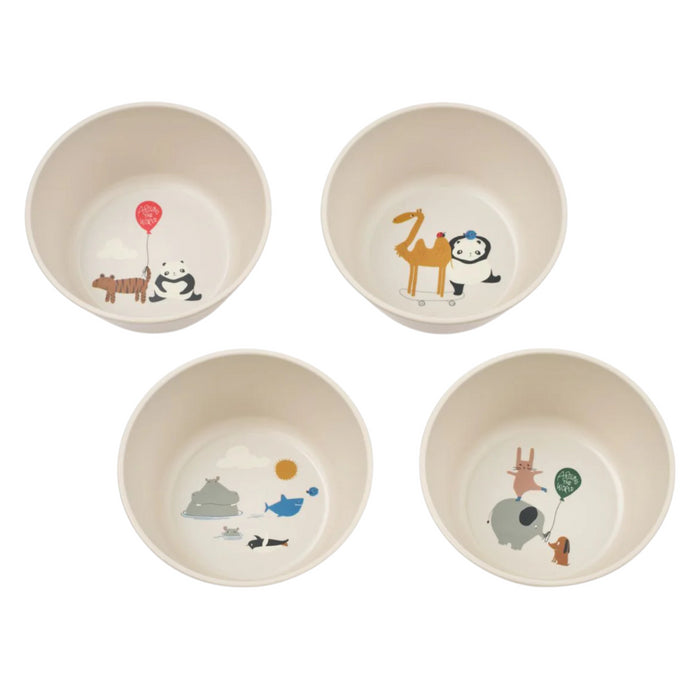 Liewood - Cees Bowl 4-Pack - Around the world / Sandy