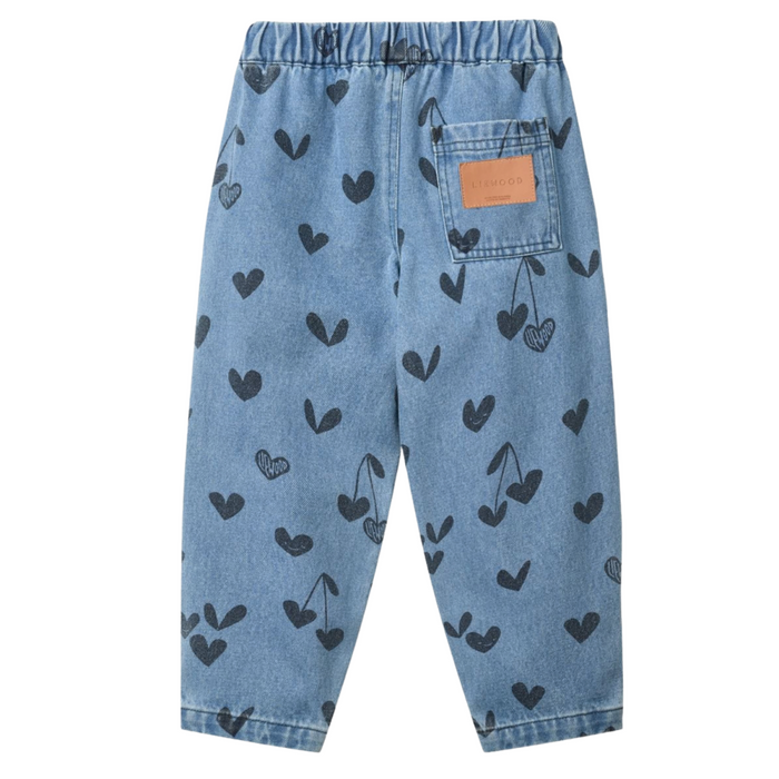 Liewood - Borris Printed Denim Pants w Pocket - Sweethearts/Denim