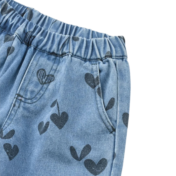 Liewood - Borris Printed Denim Pants w Pocket - Sweethearts/Denim