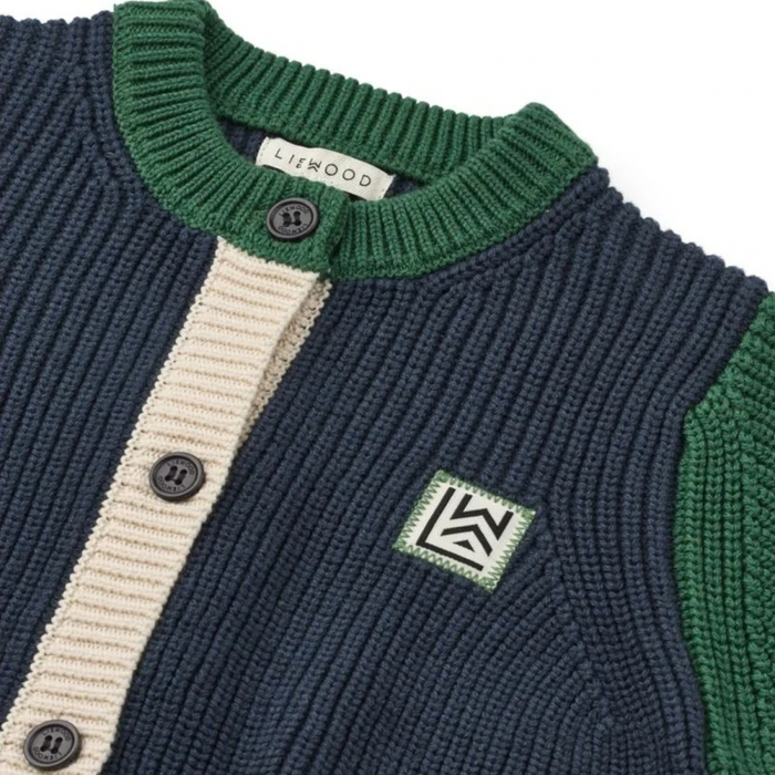 Liewood - Thea Cotton Knit Cardigan - Classic navy multi mix