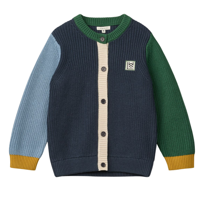 Liewood - Thea Cotton Knit Cardigan - Classic navy multi mix