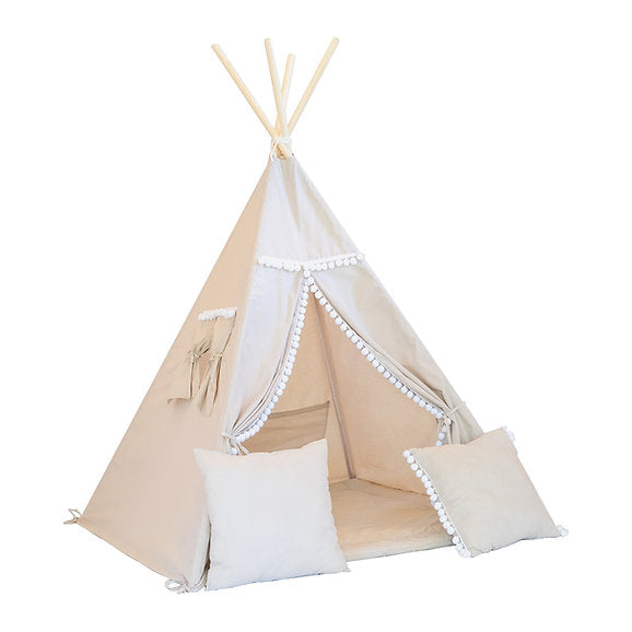 Moje - Moje. Tipi tent Latte (met pompons)