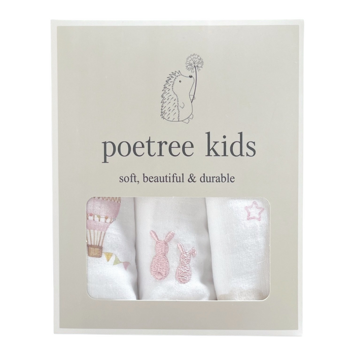 Poetree Kids - Hydrofiele doekjes Little Voyager - Roze