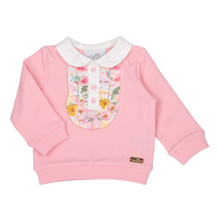 Natini - Sweater ruffle pink flower