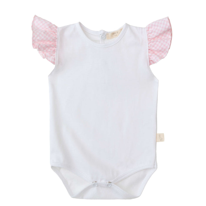 Baby Gi - Body met frul in roze vichy