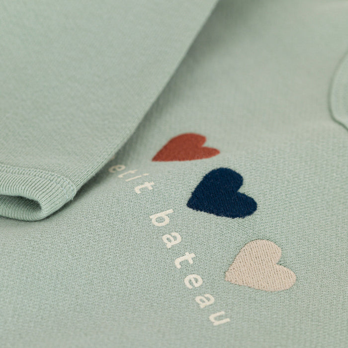 Petit Bateau - Sweater hearts mint