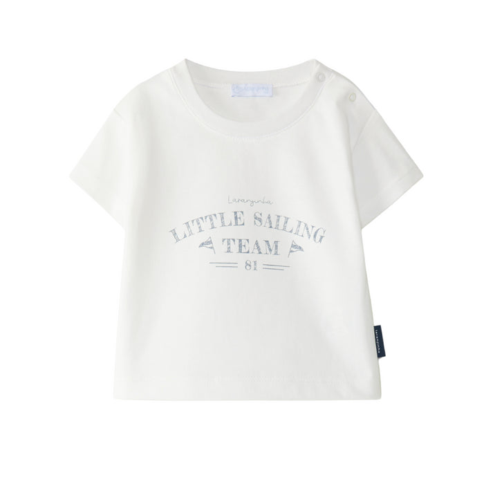 Laranjinha - T-shirt in wit Little sailing team