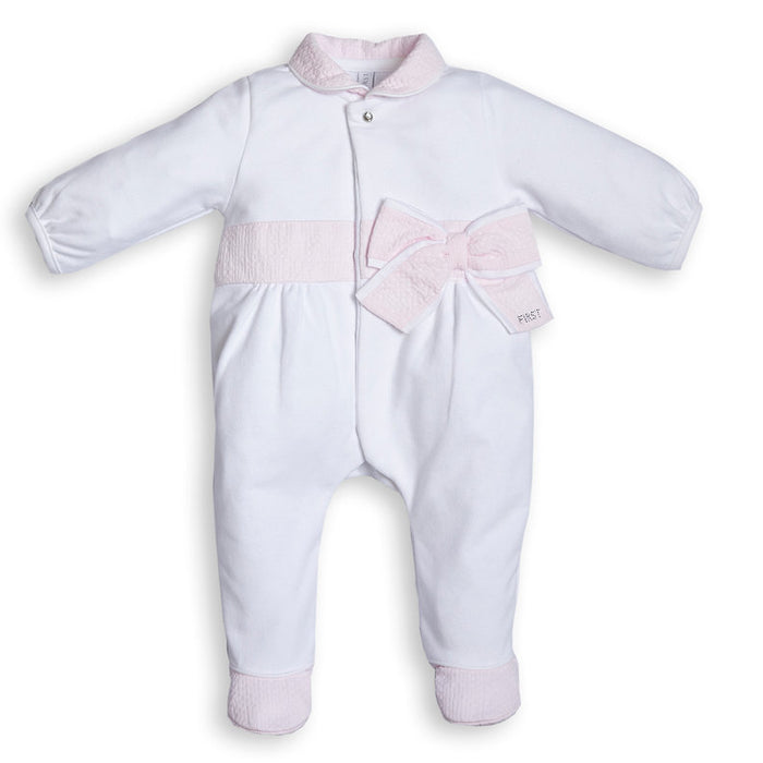 First - White/pink rompersuit