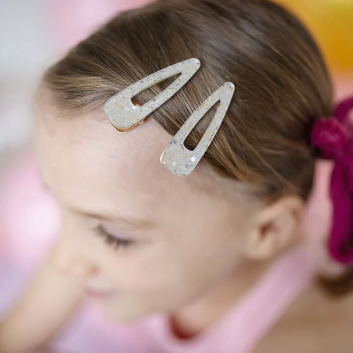 Great Pretenders Sparkle Hairclips (2pc) zilver/wit