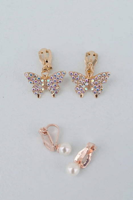 Great Pretender Butterfly Clip On Earrings (2 sets)