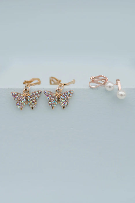 Great Pretender Butterfly Clip On Earrings (2 sets)