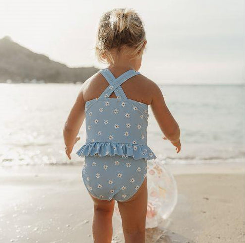 Little Dutch - Swim - Badpak volants Daisies Blue