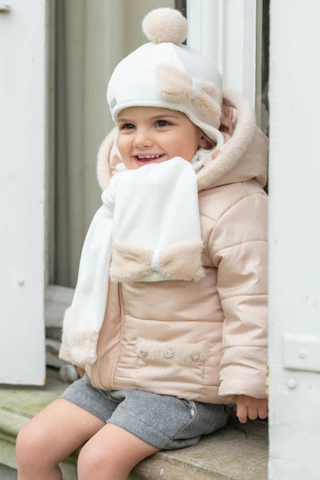 Natini - Sjaal - wit met roze strik - Off White - Pink