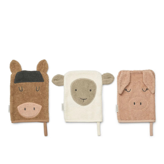 Liewood - SYLVESTER FARM WASHCLOTH 3-PACK