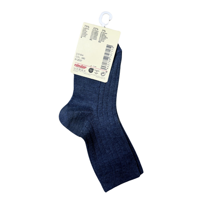 Condor - Basic Rib Short Socks blue