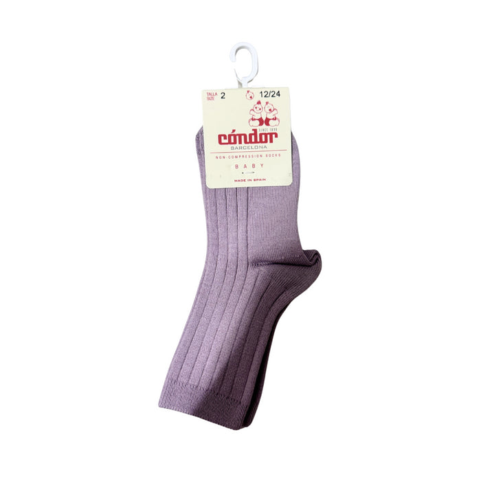 Condor - Basic Rib Short Socks purple