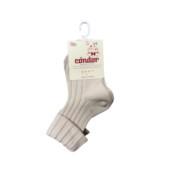 Condor - Rib socks with double-folded cuff beige