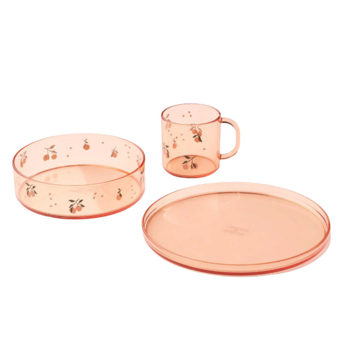 Liewood - Siva Printed Tableware Set Peach - Sea Shell