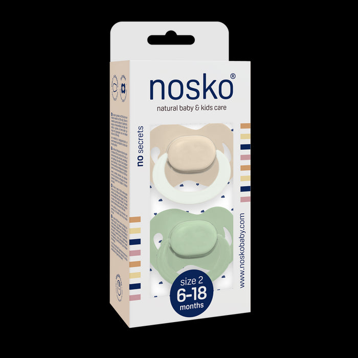 Nosko - Fopspeen 6-18M ivory glow in the dark + mint