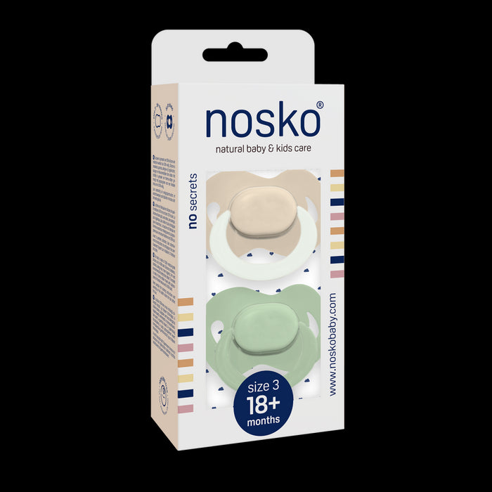 Nosko - Fopspeen 18M+ ivory glow in the dark + mint