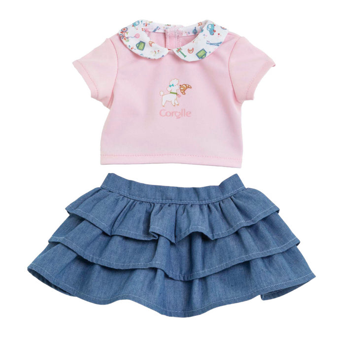 Corolle - Rok met Ruches en T-Shirt voor Babypop, 36cm