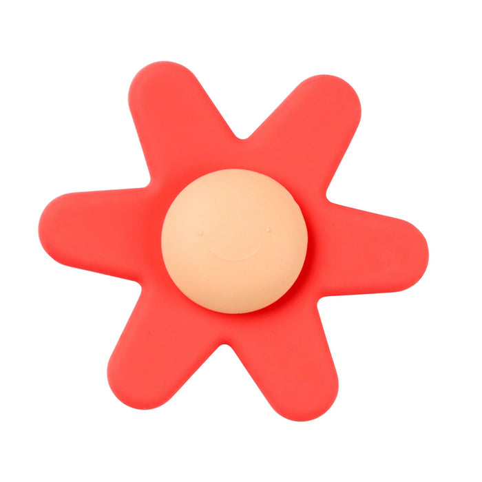 Nattou - Spinner Bloem SILICONE - SILICONE - 9 cm - Silicone Roze