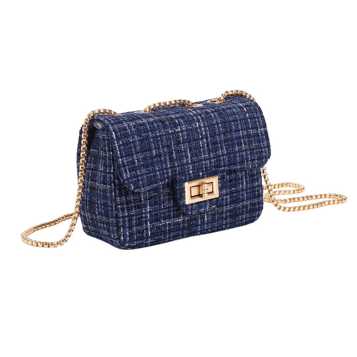 Prinsessefin - Handtas Plaid Navy/ M
