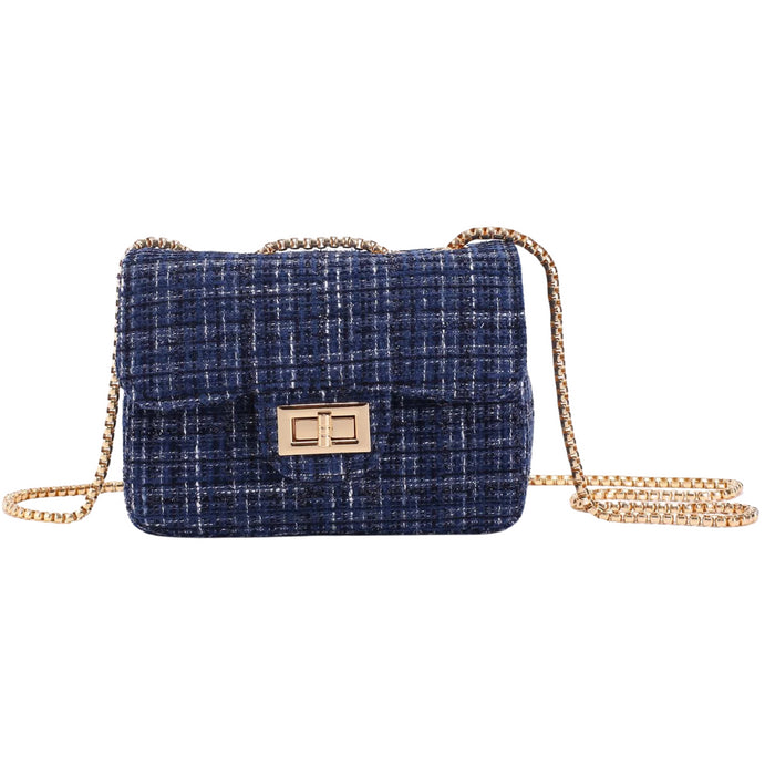 Prinsessefin - Handtas Plaid Navy/ M